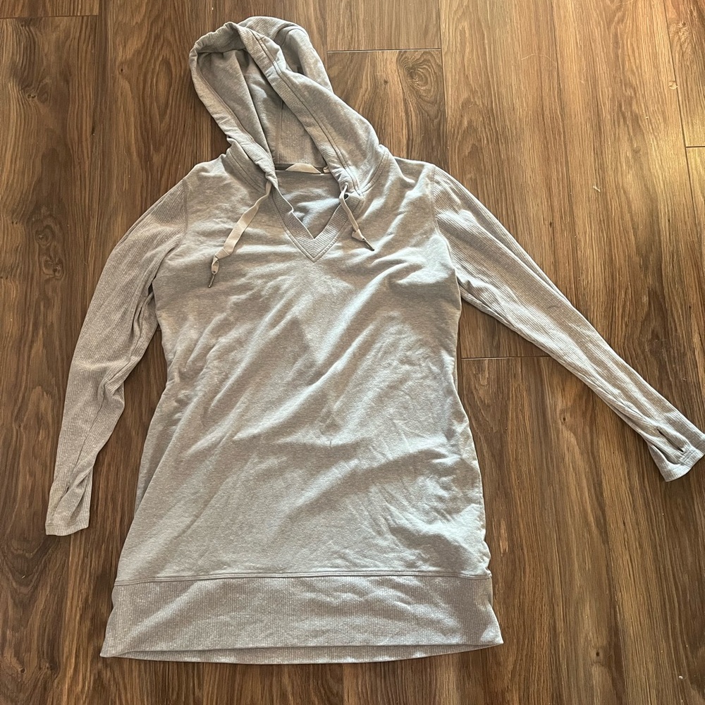 Athleta Light Gray Hooded Sweatshirt